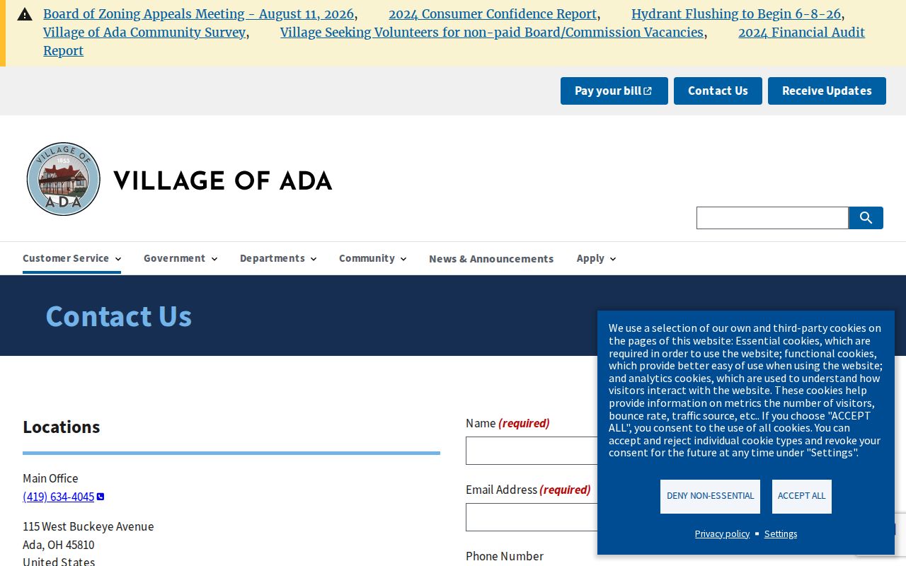 Ada court docket for Hardin County source image for Ada Village Hall contact information