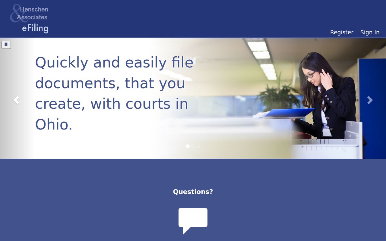 Hardin County case search Henschen e-filing account sign-in page