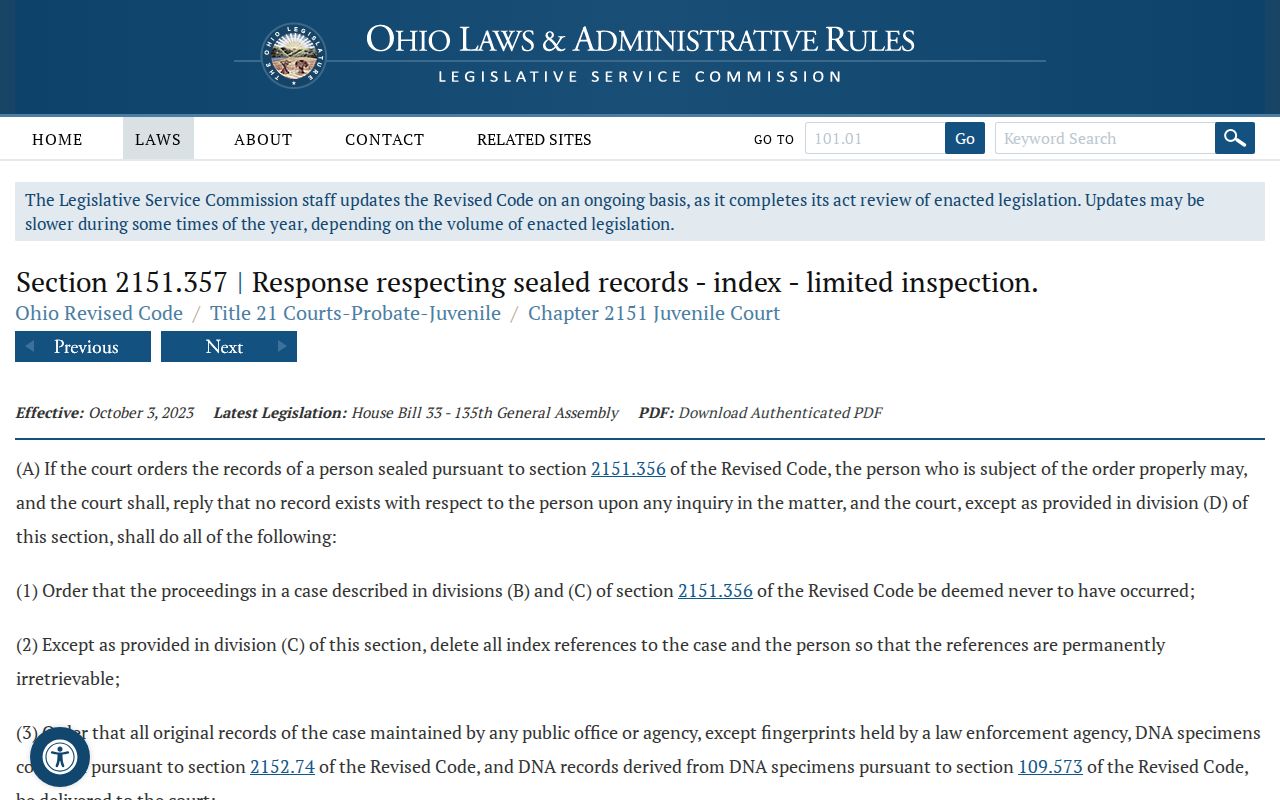 Hardin County court records juvenile sealing consequences statute