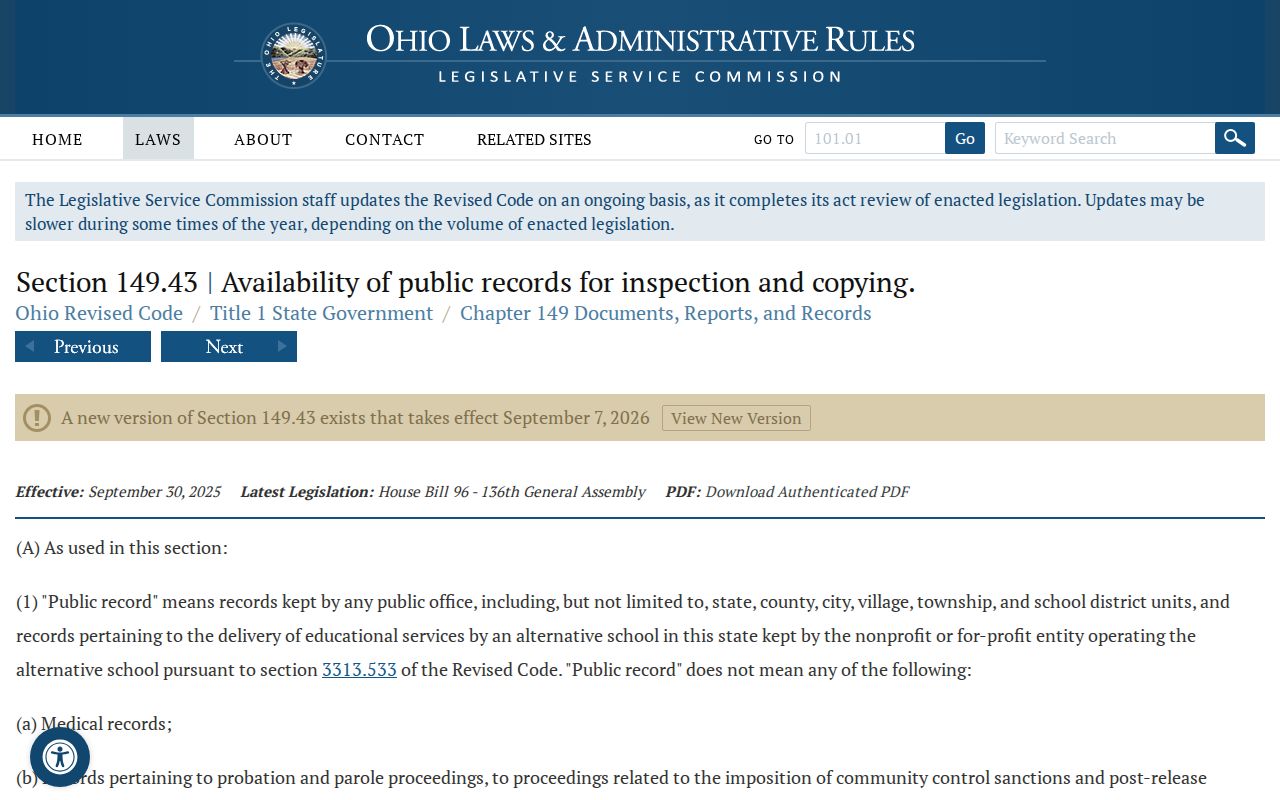 Hardin County court records Ohio Public Records Act reference