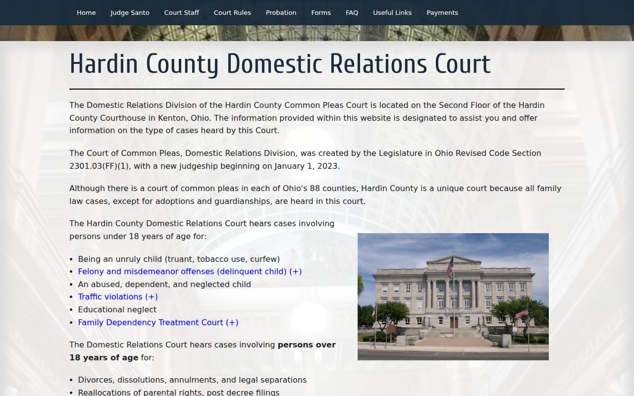 Hardin County criminal docket Domestic Relations and Juvenile Court source